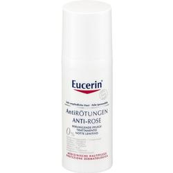 Weiße Flasche mit Eucerin Anti-Rötungen Creme für empfindliche Haut.